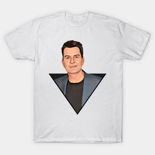 Charlie Sheen Portrait Art T-Shirt